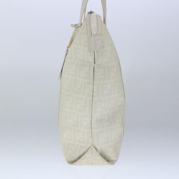 FENDI Zucca Canvas Tote Bag Pvc White Silver - Picture 5 of 12